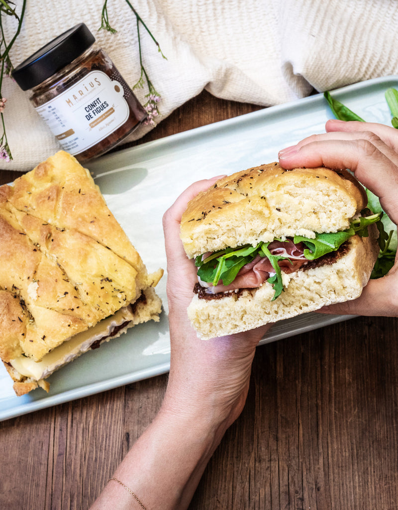 Focaccia au jambon de Parme et confit de figues