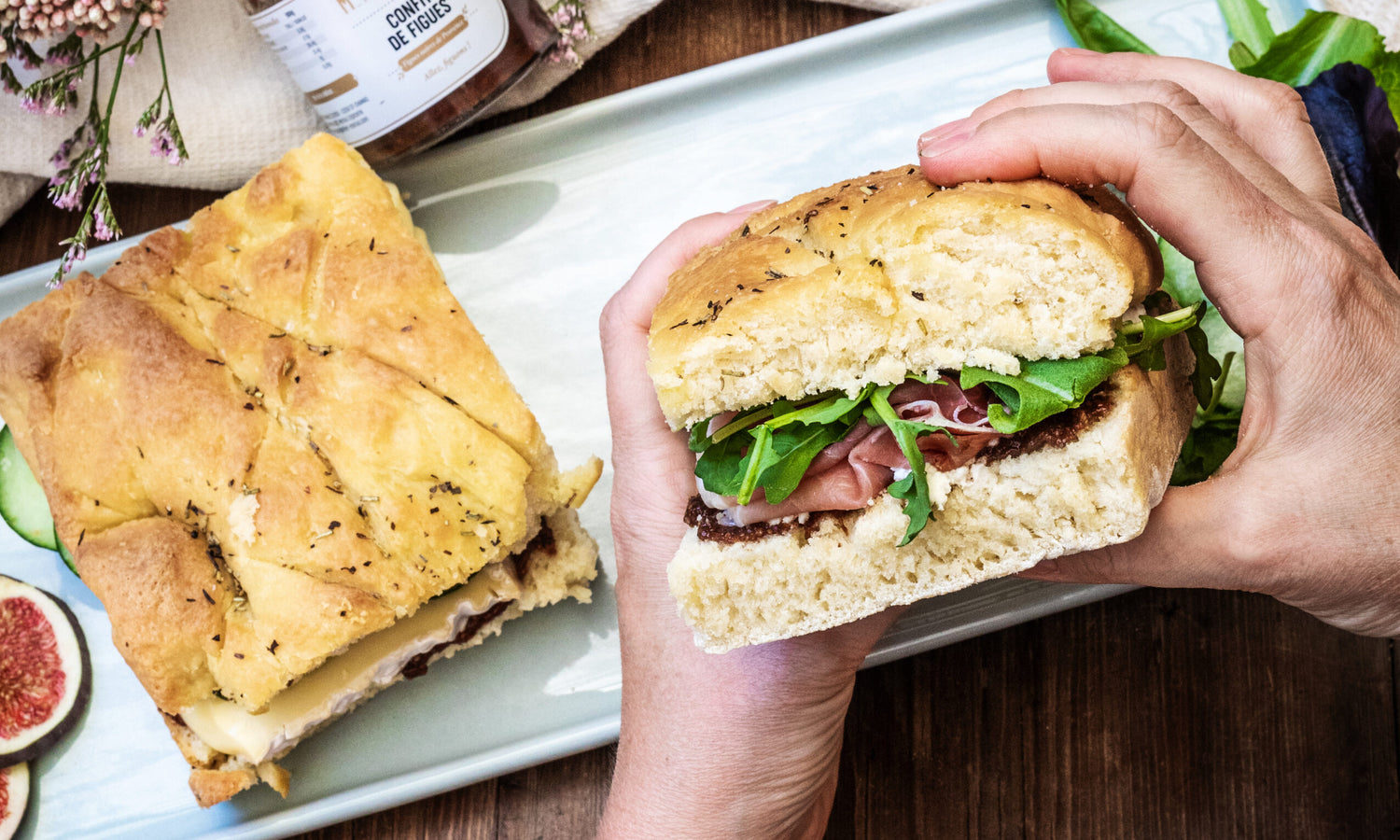 Focaccia au jambon de Parme et confit de figues