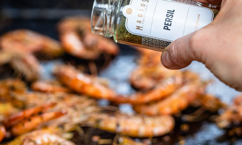 Gambas grillées et brochettes de légumes