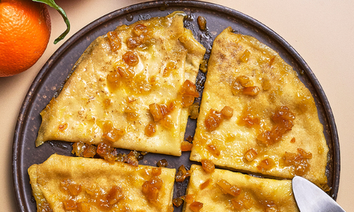 Crêpes suzettes à la confiture d’orange