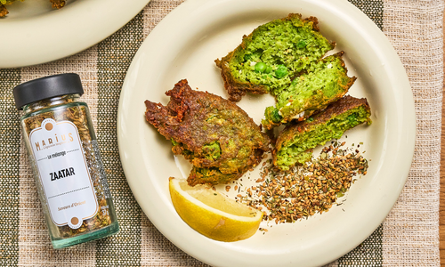 Recette Croquettes aux petits pois, à la feta et au zaatar