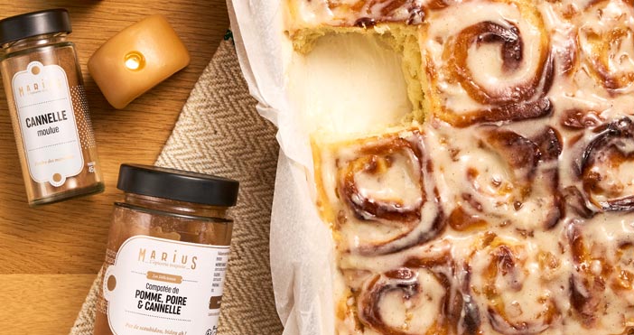 Rolls pommes, poires & cannelle