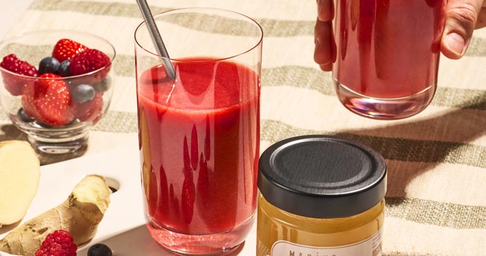 Smoothie aux fruits rouges