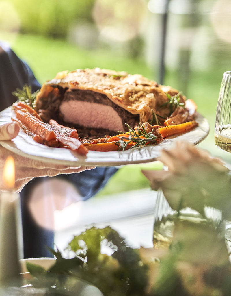 Rôti de veau en croûte et cèpes