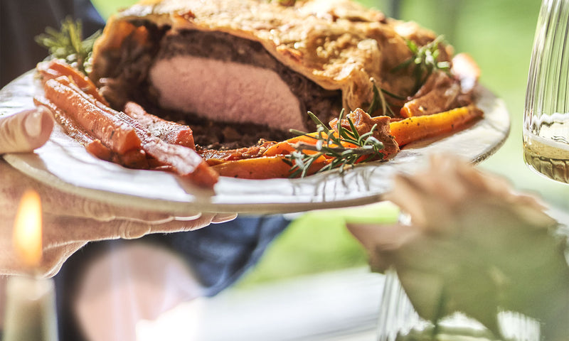 Rôti de veau en croûte et cèpes