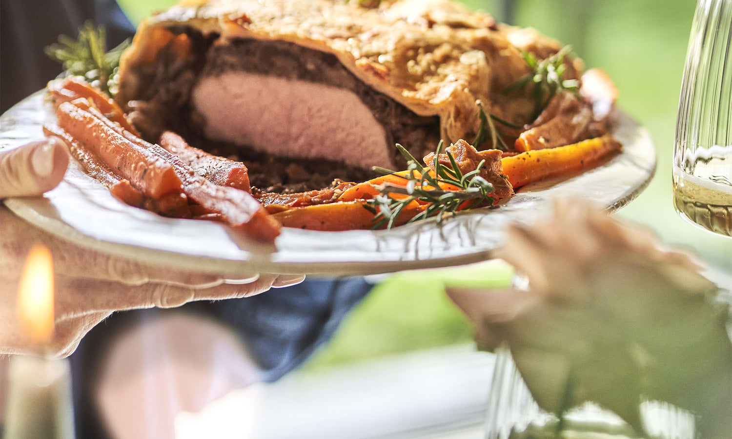 Rôti de veau en croûte et cèpes