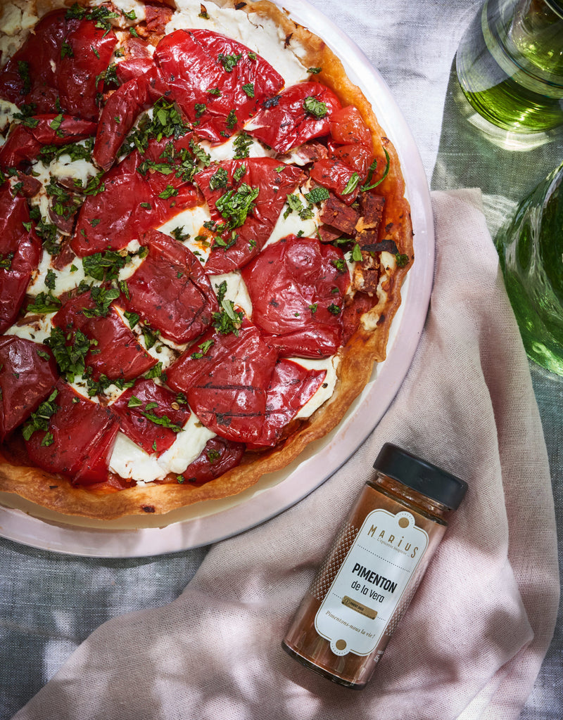 Tarte aux poivrons, chorizo et ricotta