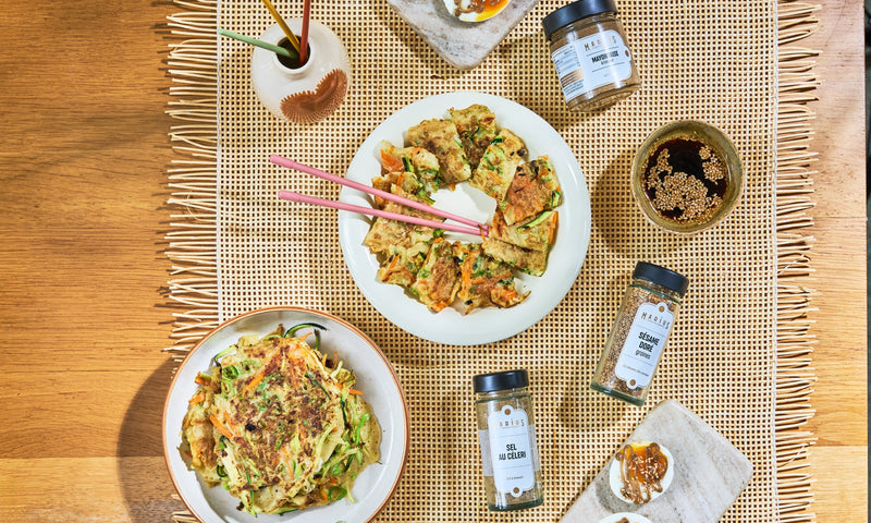 Pajeon coréen à la mayonnaise à l’ail noir