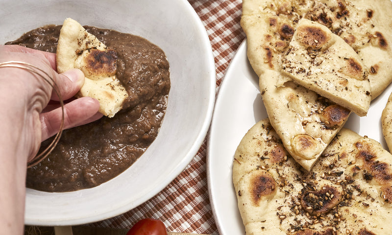 Pains Pita au Zaatar et Caviar d'Aubergine