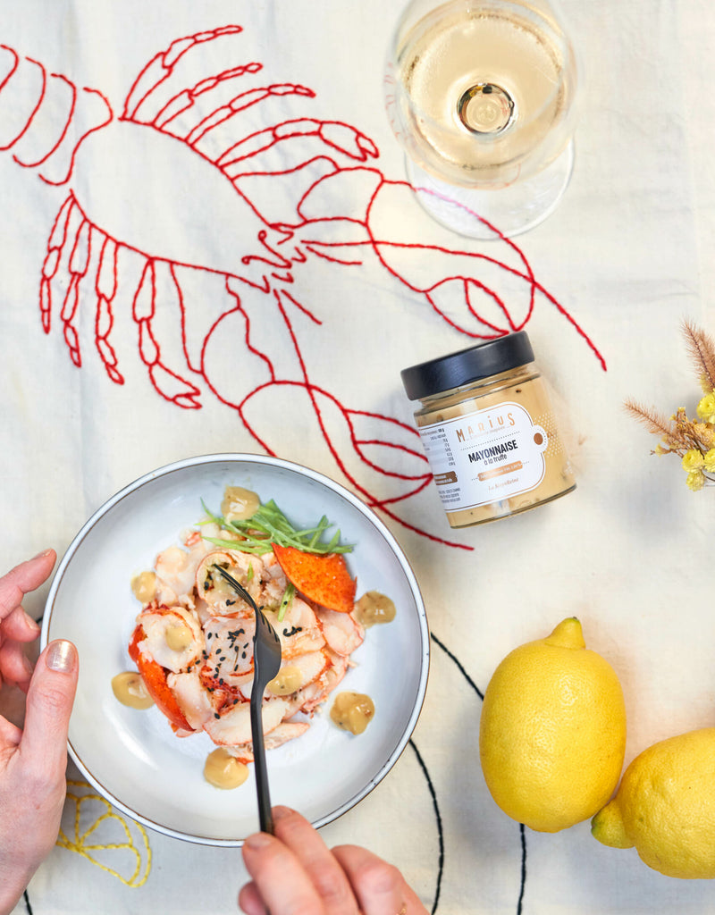 Carpaccio de homard et mayonnaise à la truffe