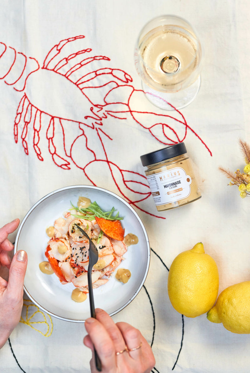 Carpaccio de homard et mayonnaise à la truffe