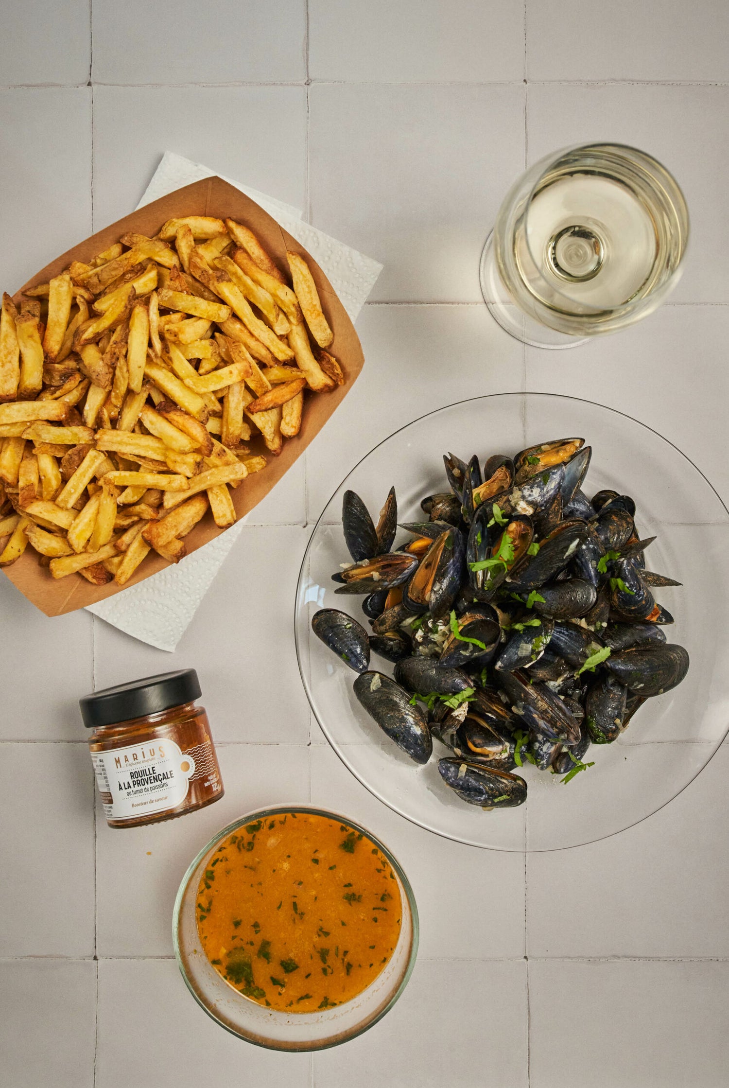 Moules frites & rouille à la provençale