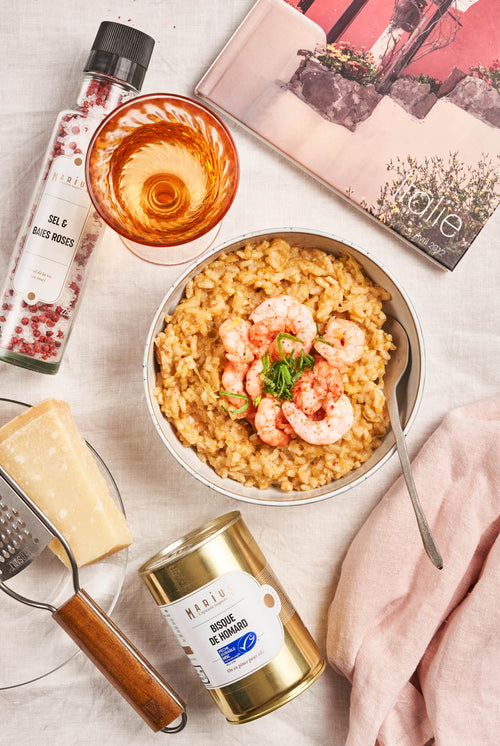 Risotto aux crevettes et bisque de homard