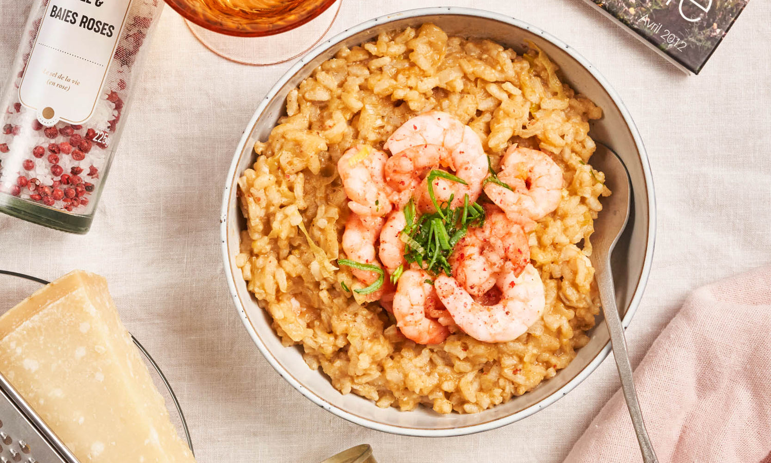 Risotto aux crevettes et bisque de homard