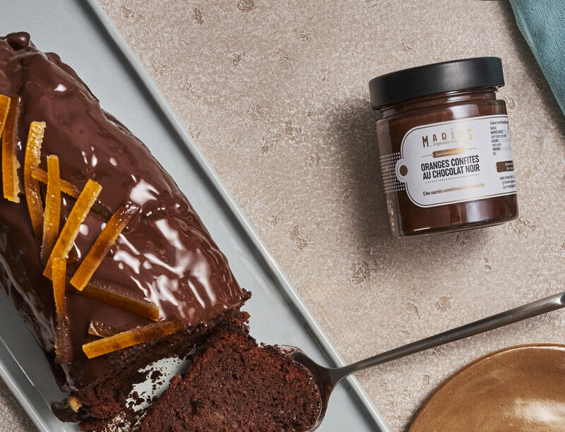 Cake au chocolat et aux oranges confites