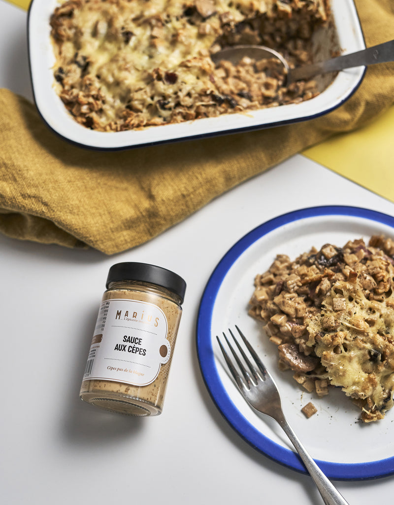 Gratin de crozets aux cèpes