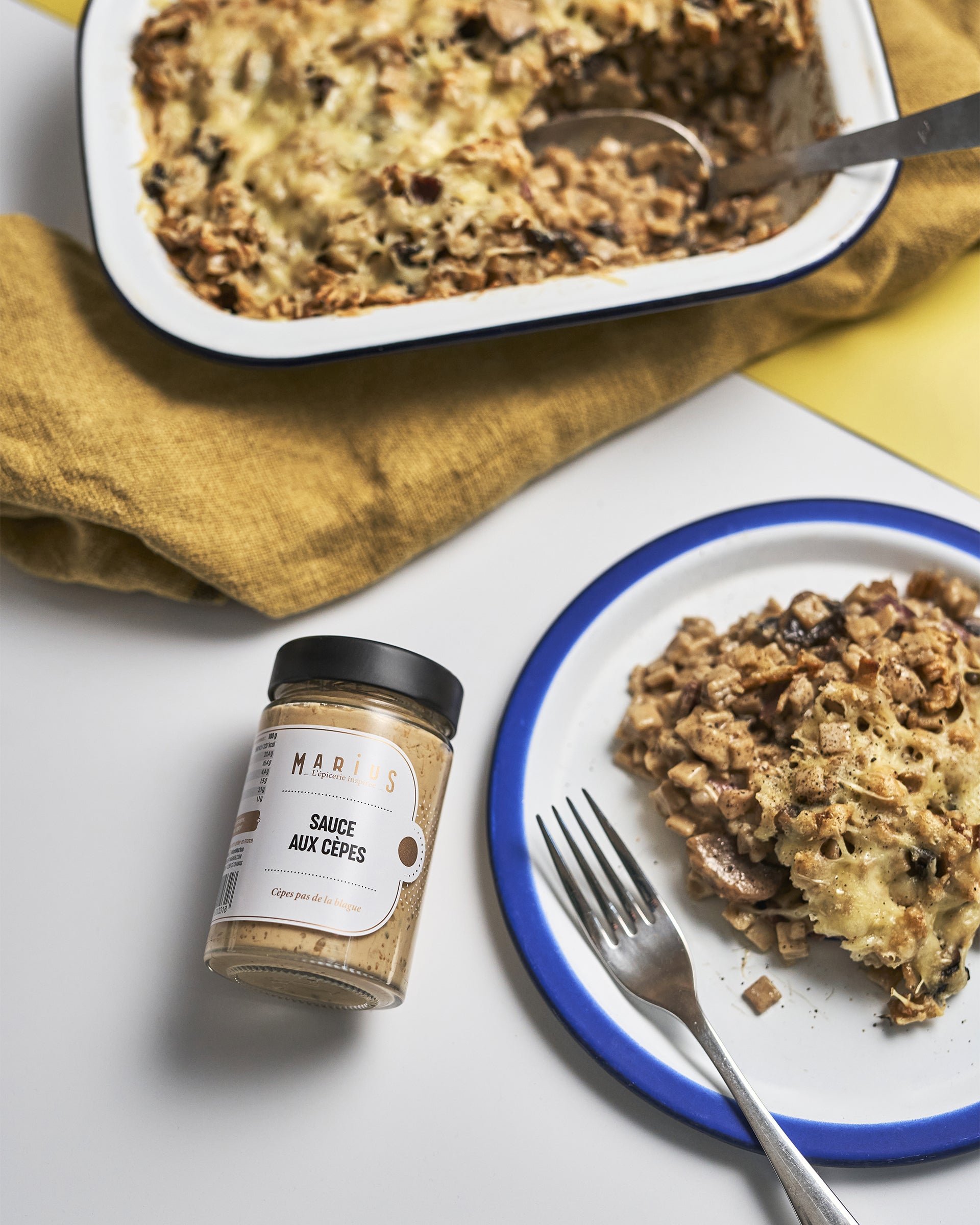 Gratin de crozets aux cèpes