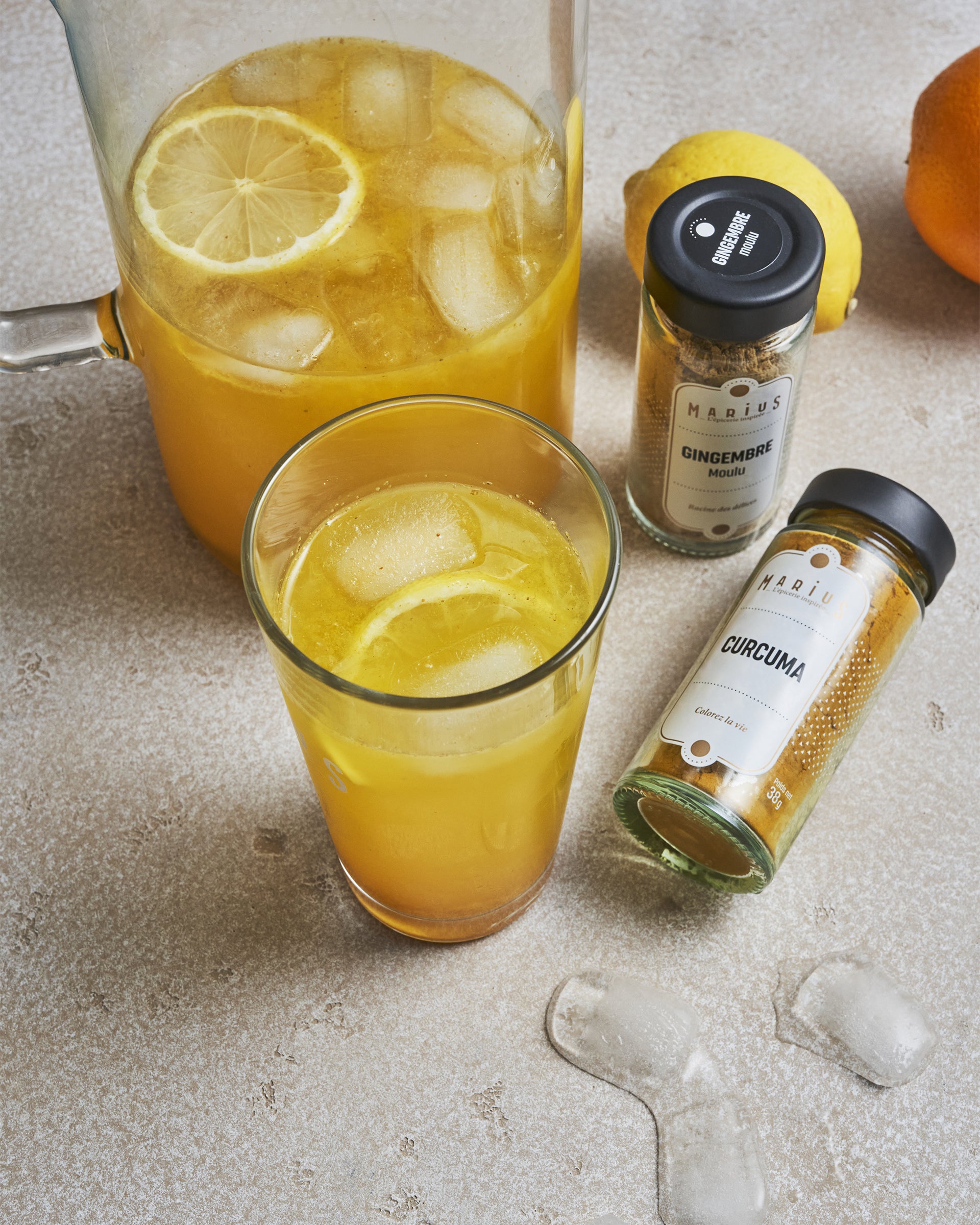 Citronnade gingembre curcuma
