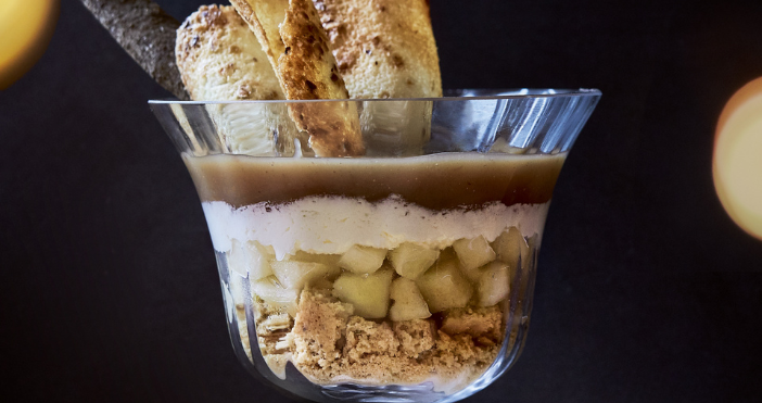 Trifle aux poires et à la crème de marrons