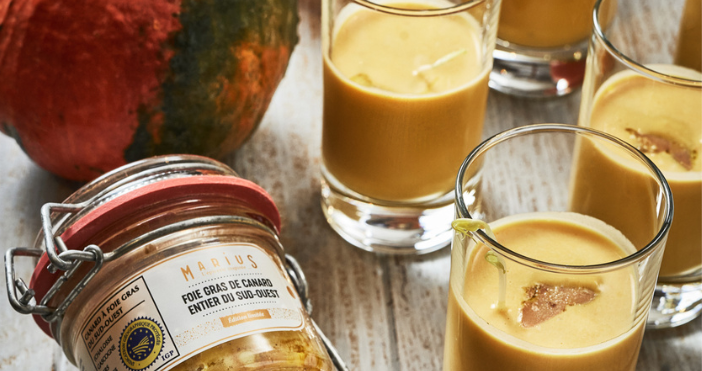 Velouté de potimarron au foie gras