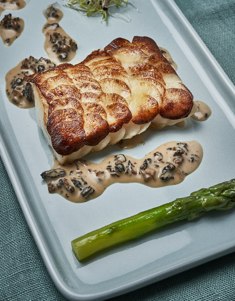 Cabillaud rôti sauce morilles