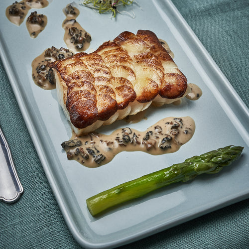 Cabillaud rôti sauce morilles