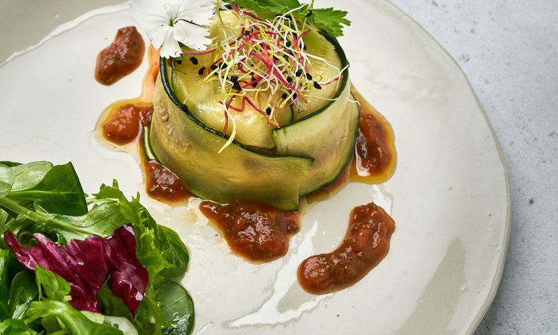 Charlotte au chèvre, courgettes et tomates