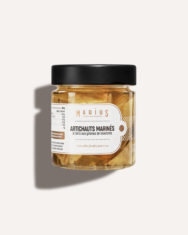 Artichauts marinés à l'ail et aux graines de moutarde antipasti MARiUS