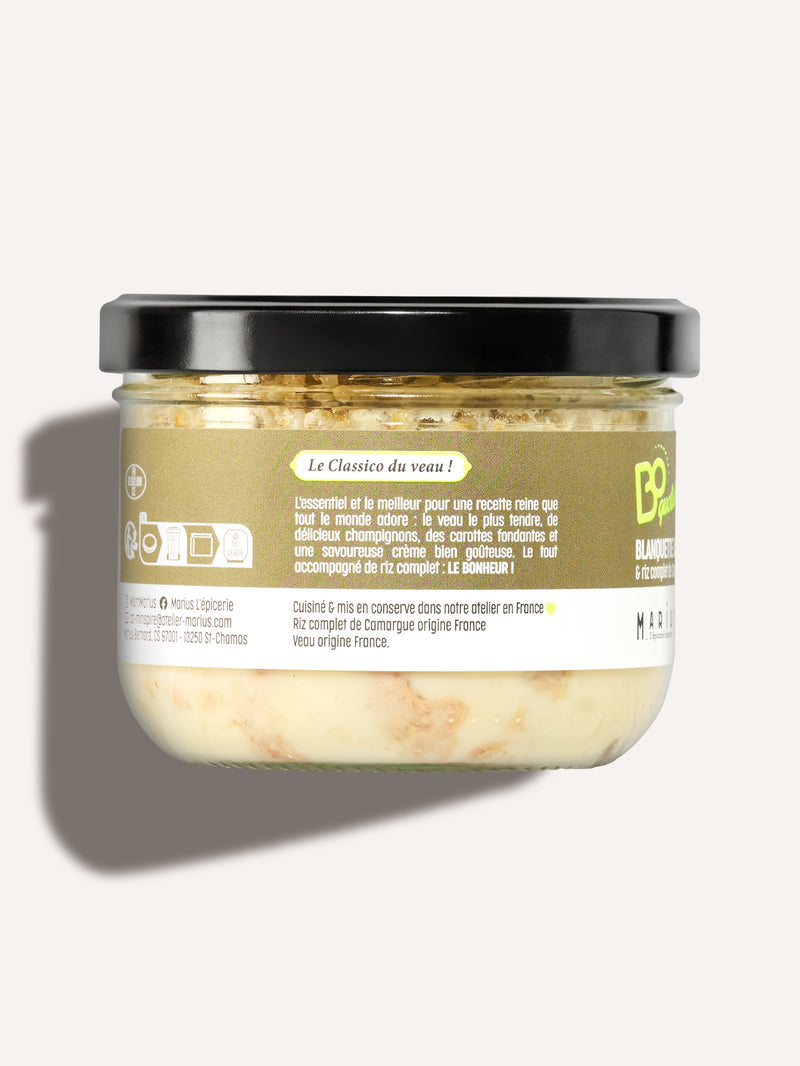 Blanquette de veau & riz complet de Camargue plat cuisiné BoQuotidiens MARiUS