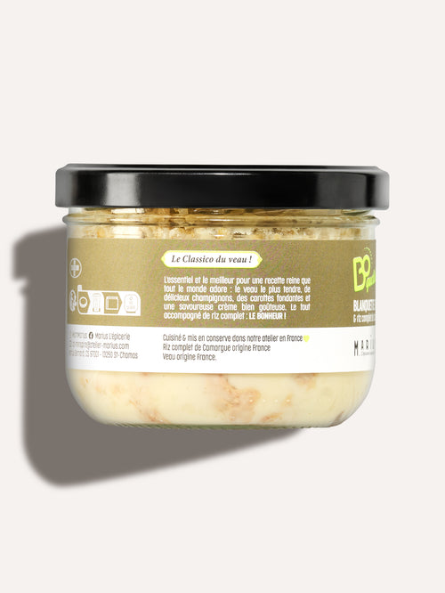 Blanquette de veau & riz complet de Camargue plat cuisiné BoQuotidiens MARiUS