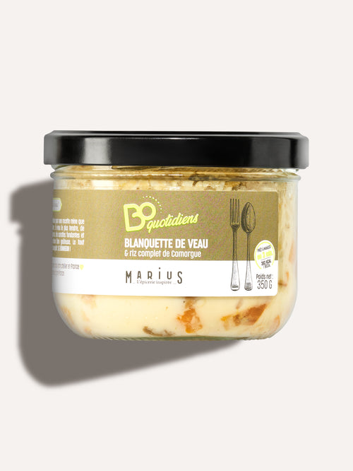 Blanquette de veau & riz complet de Camargue plat cuisiné BoQuotidiens MARiUS