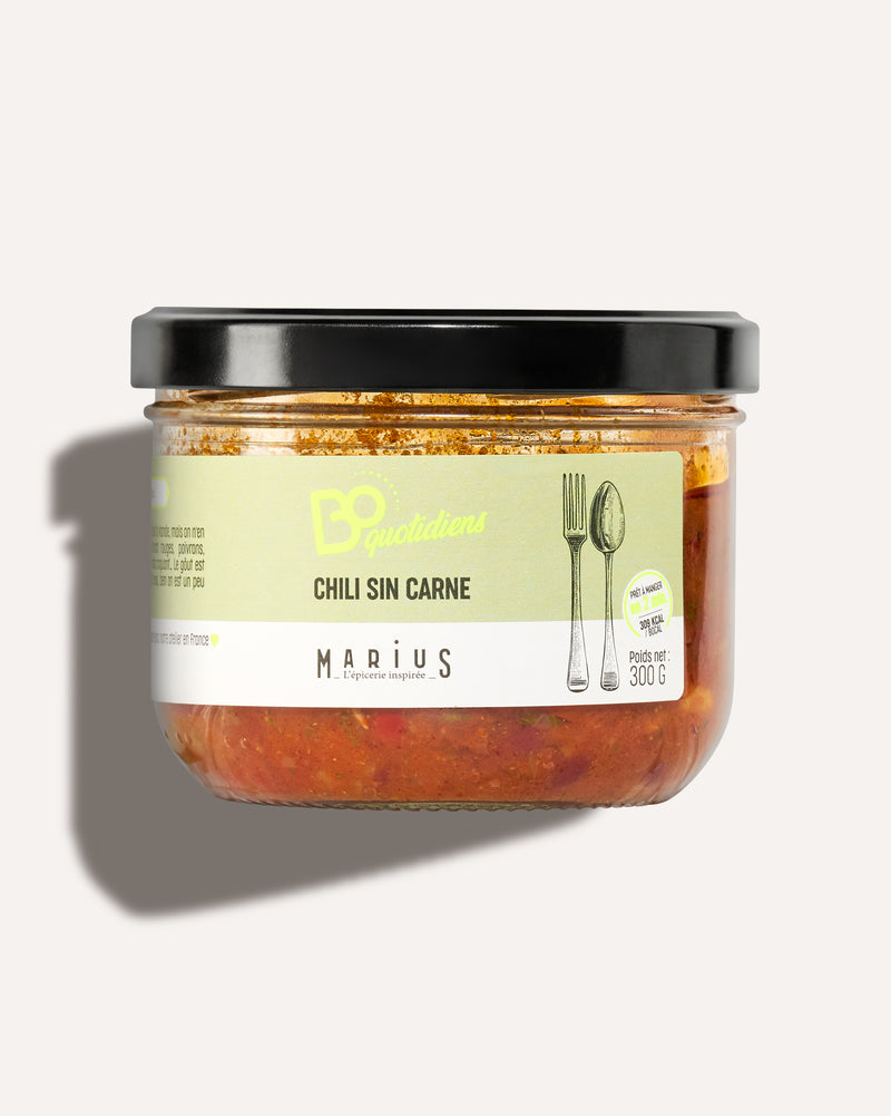 Chili sin carne plat cuisiné individuel BoQuotidiens MARiUS