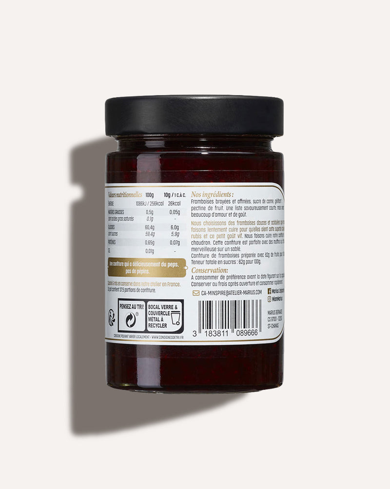 Confiture de framboises épépinées MARiUS