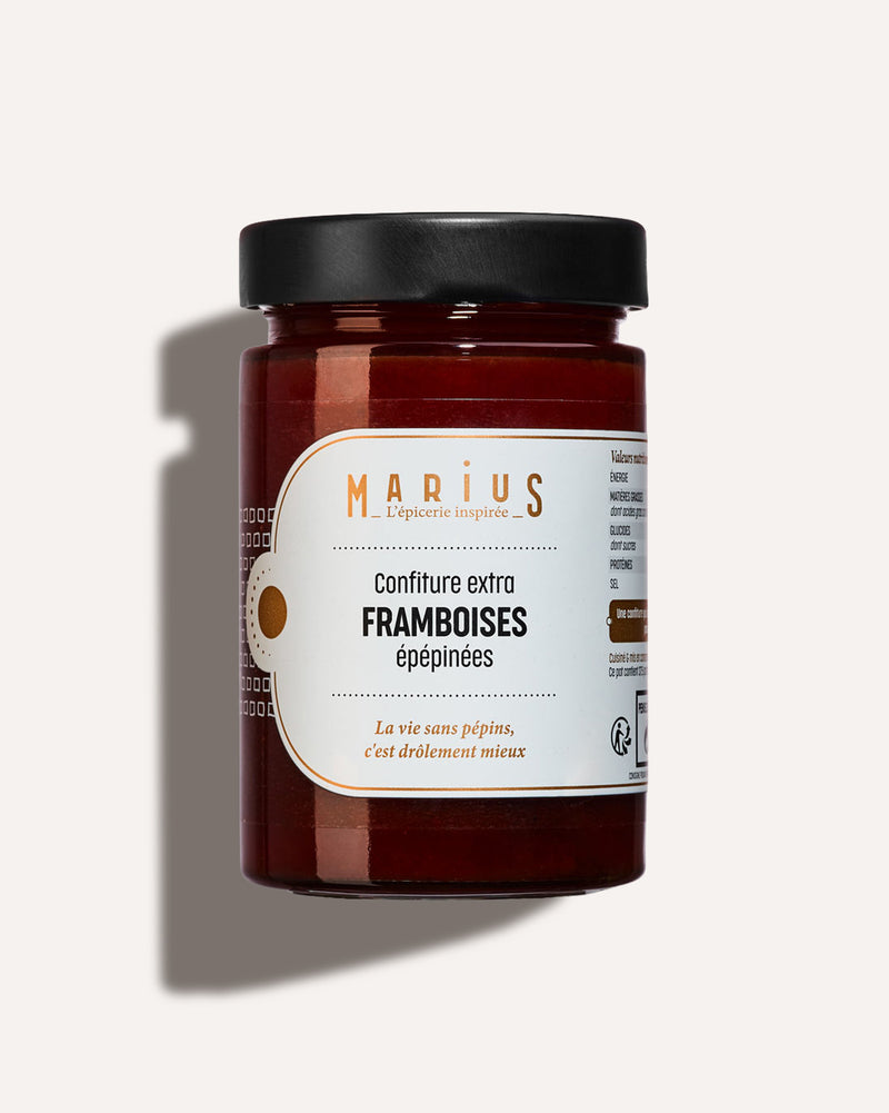 Confiture de framboises épépinées MARiUS
