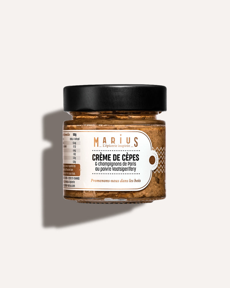 Crème de cèpes & champignons de Paris au poivre Voatsiperifery tartinable MARiUS