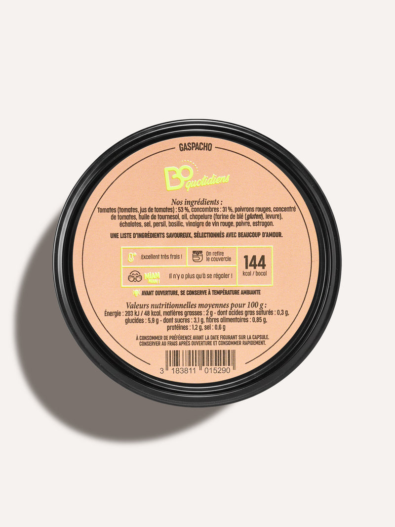 Gaspacho plat cuisiné individuel BoQuotidiens MARiUS