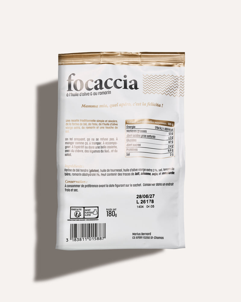Focaccia à l'huile d'olive et au Romarin