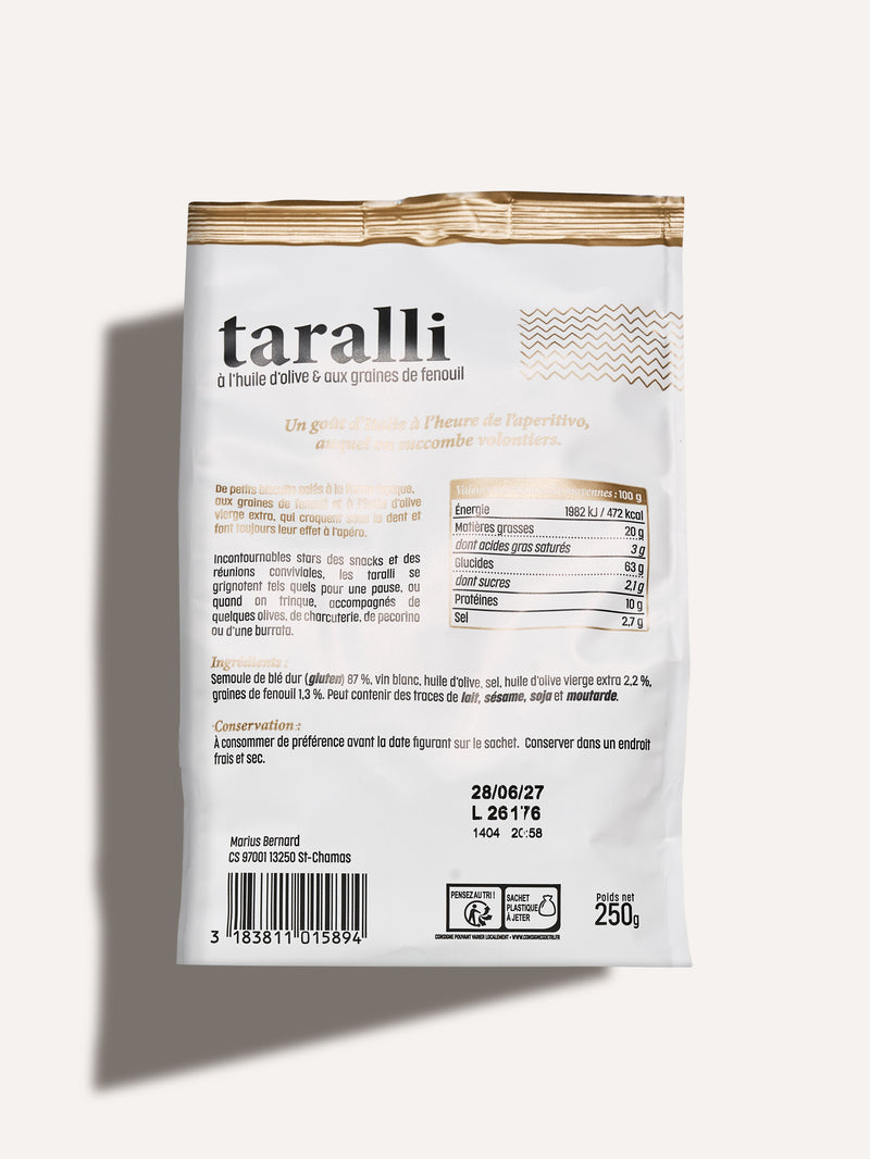 Taralli à l'huile d'olive et aux graines de fenouil