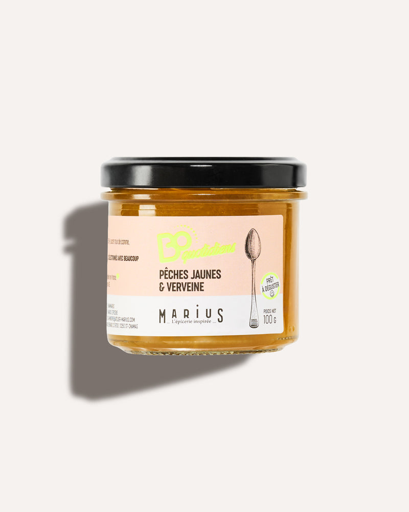 Pêches jaunes & verveine dessert individuel BoQuotidiens MARiUS