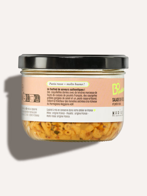Salade de pâtes au poulet et pesto rosso plat individuel BoQuotidiens MARiUS