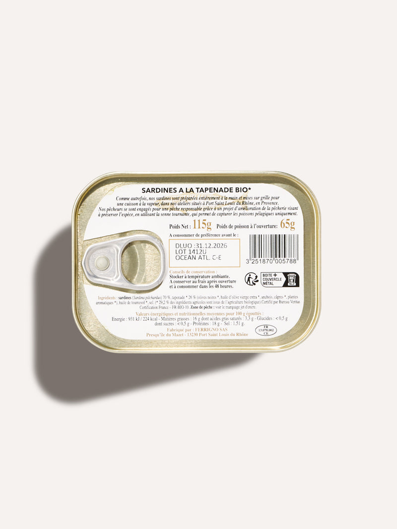 Sardines à la tapenade bio - La Bonne Mer Ferrigno