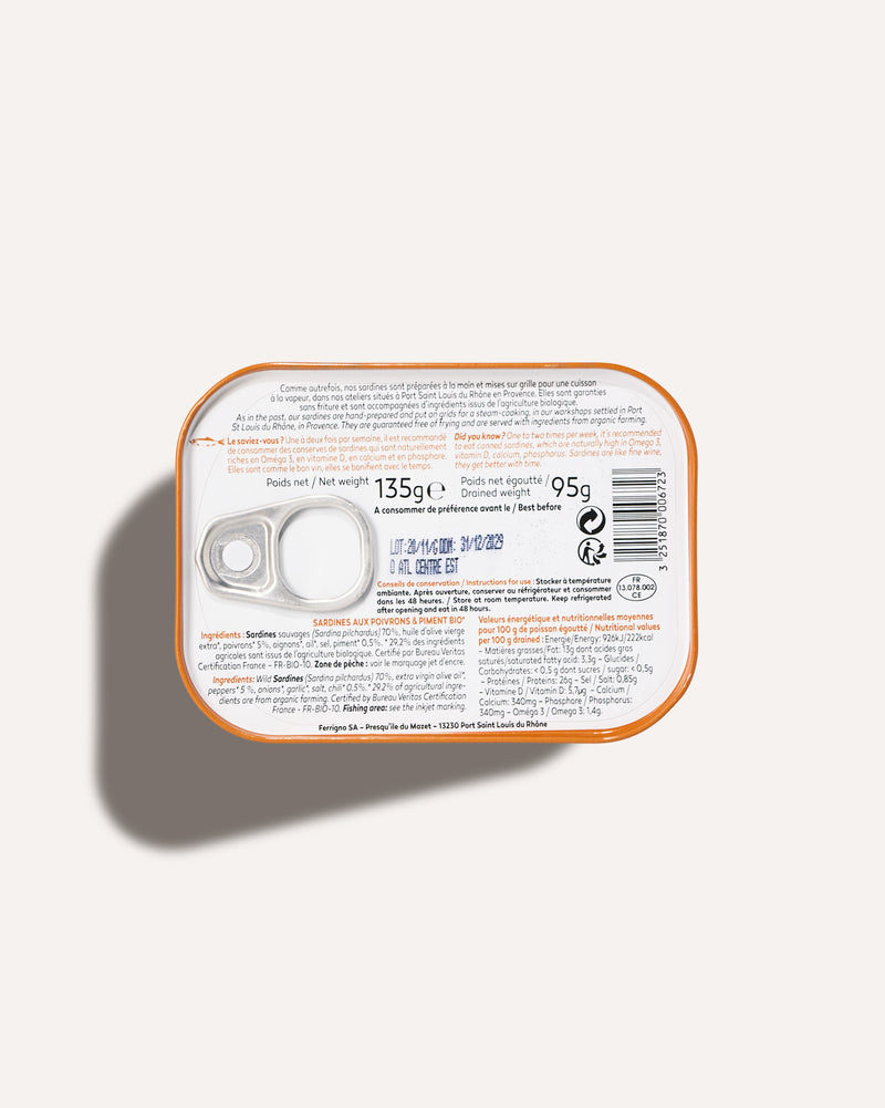 Sardines aux poivrons et piment bio - La Bonne Mer Ferrigno