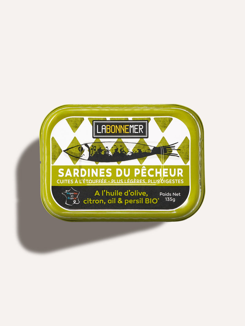 Sardines du pêcheur à l’huile d’olive, citron, ail et persil bio - La Bonne Mer Ferrigno
