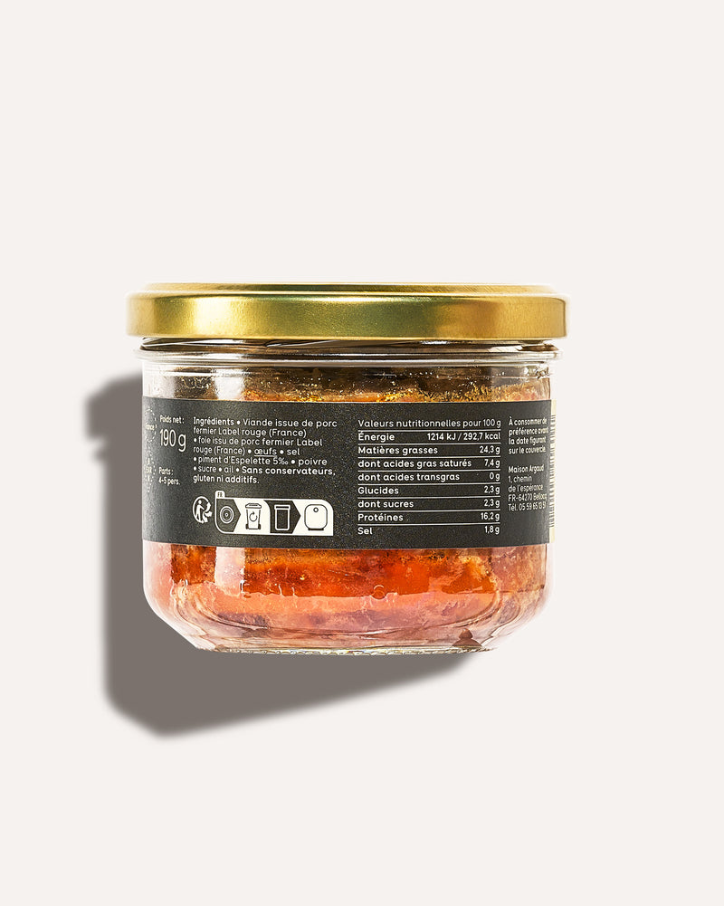 Terrine Basque au piment d’Espelette - Maison Argaud