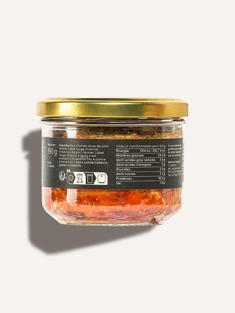 Terrine Basque au piment d’Espelette - Maison Argaud