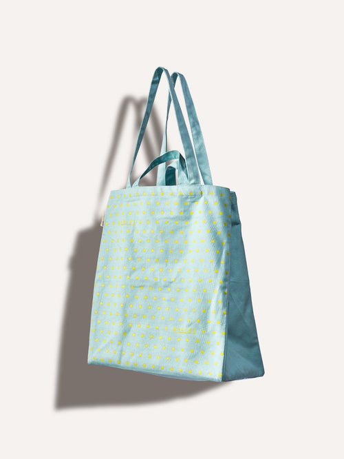 Tote bag coton MARiUS turquoise