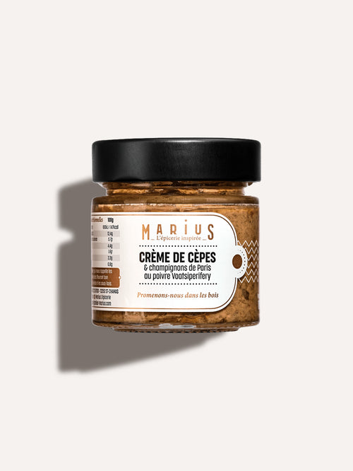 Crème de cèpes & champignons de Paris au poivre Voatsiperifery