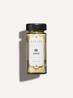 Flacon d'ail semoule MARiUS 70 g, vue de face sur fond beige
